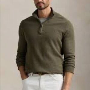Ralph Lauren Men's Green Zip-Up Sweater